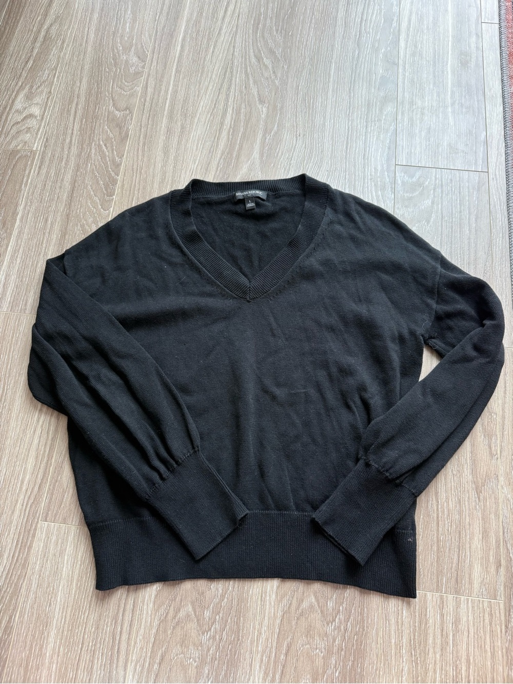 Banana Republic Women's V-Neck Black Sweater